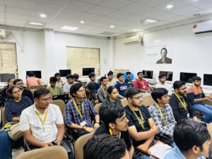 Participants eagerly engaging with the expert 